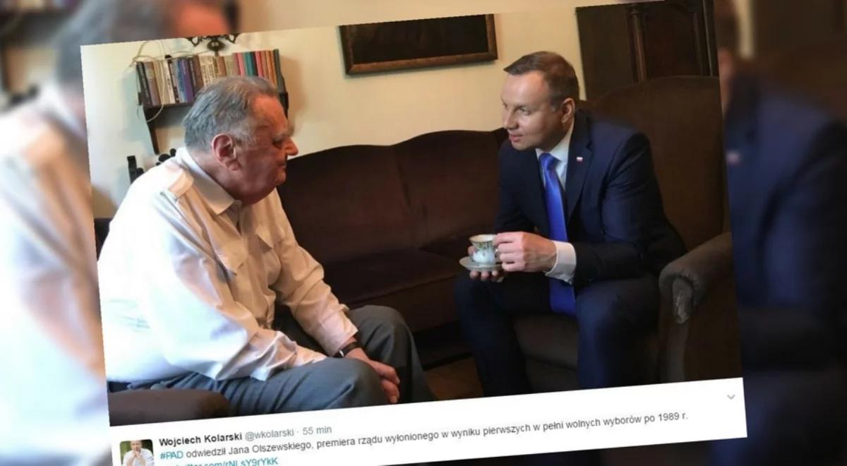 Prezydent Andrzej Duda odwiedził byłego premiera Jana Olszewskiego
