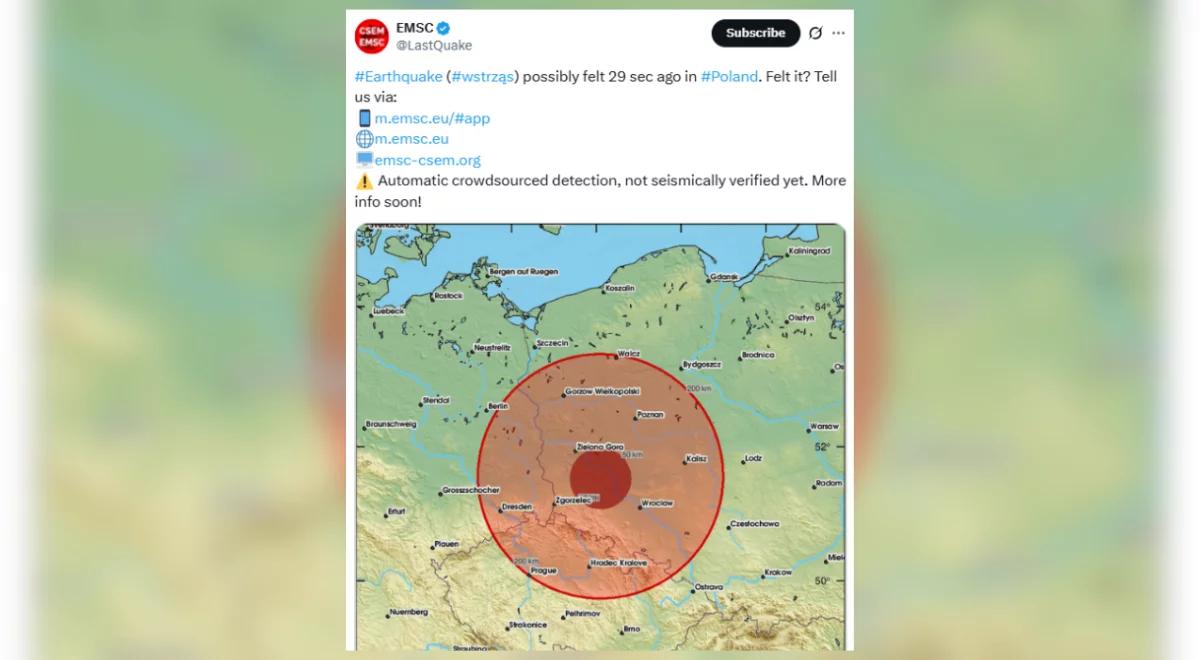 Trzęsienie ziemi na Dolnym Śląsku. "Potężny wstrząs"