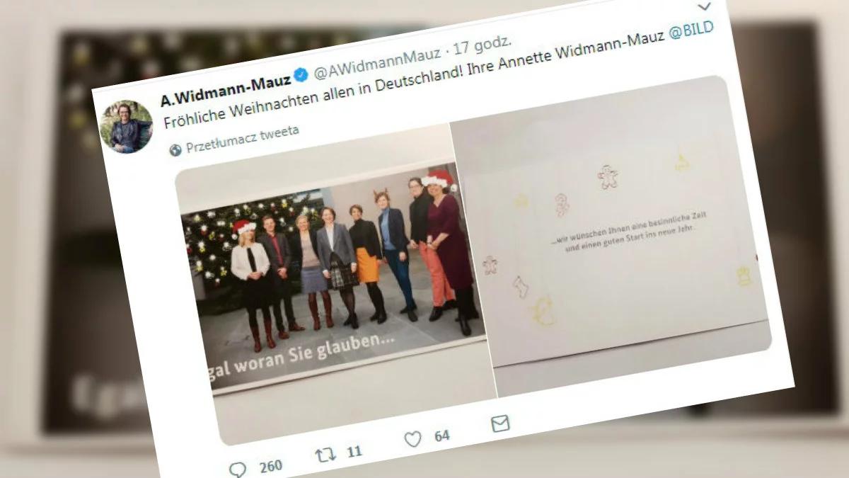 Pełnomocniczka Merkel w ogniu krytyki za kartkę na święta. "Źle rozumiana tolerancja"