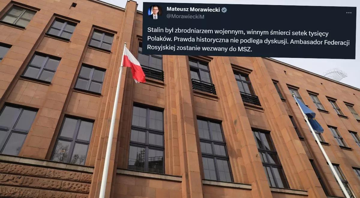 Premier reaguje na słowa Putina. Ambasador Rosji zostanie wezwany do MSZ