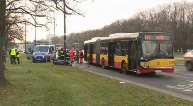 Warszawa: wypadek w al. Niepodległości. Nie żyje motocyklista