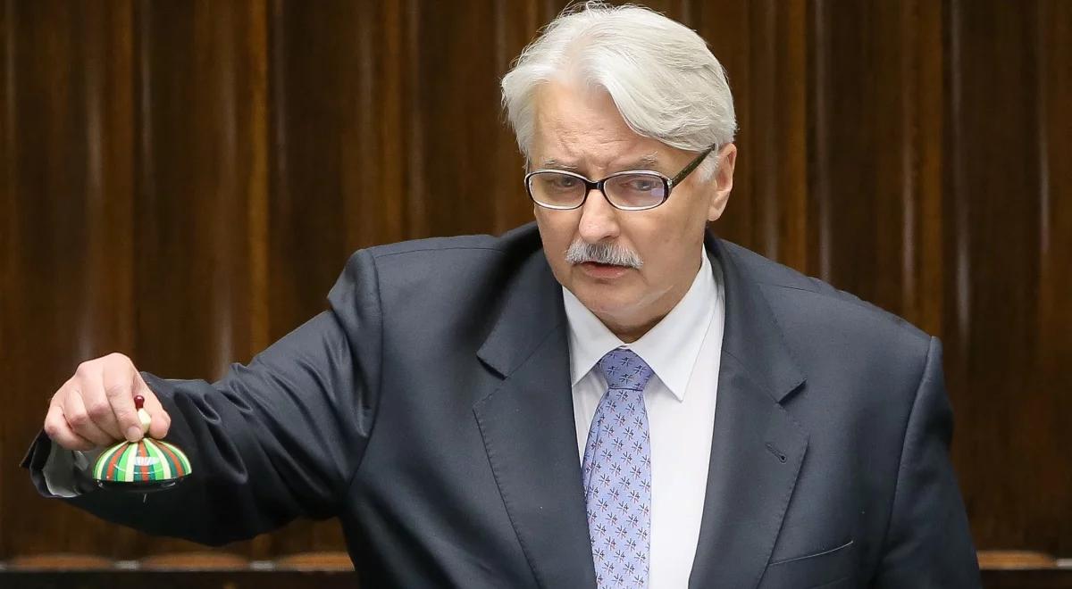 Witold Waszczykowski krytycznie o polityce MSZ. "Polityczne decyzje osłabiły międzynarodową pozycję Polski"