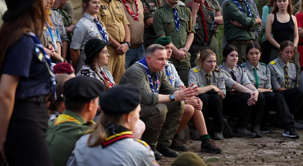 Prezydent z wizytą u harcerzy na Pomorzu. "Harcerstwo ważne w rozwoju młodego człowieka"