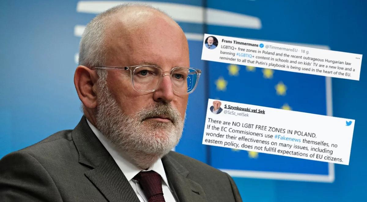 Timmermans: Polska i Węgry korzystają z podręcznika Putina ws. LGBT. Jest odpowiedź wiceszefa MSZ