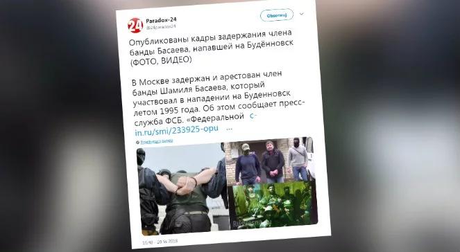 Rosja: FSB poinformowała o zatrzymaniu uczestnika ataku na Budionnowsk