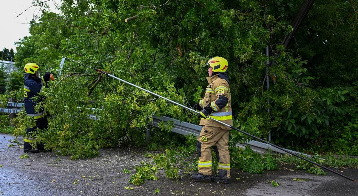 Powalone drzewa i zatrzymany pociąg. Ponad tysiąc interwencji strażaków