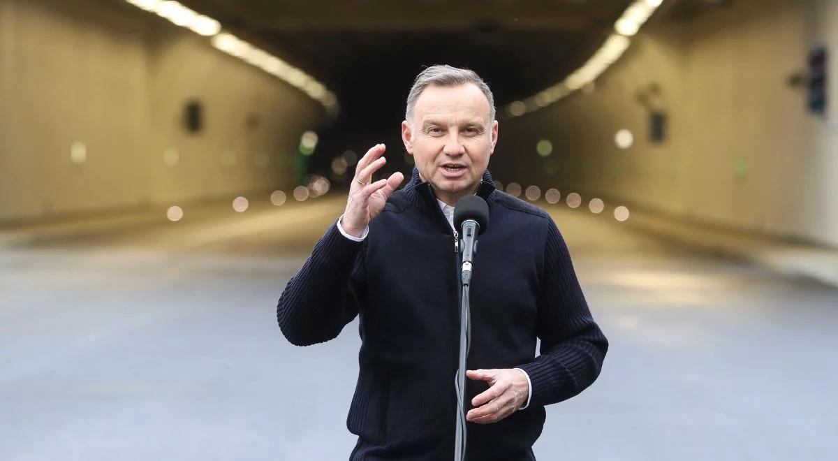 Prezydent Andrzej Duda: tunel na zakopiance za kilkanaście dni zostanie otwarty dla wszystkich kierowców 