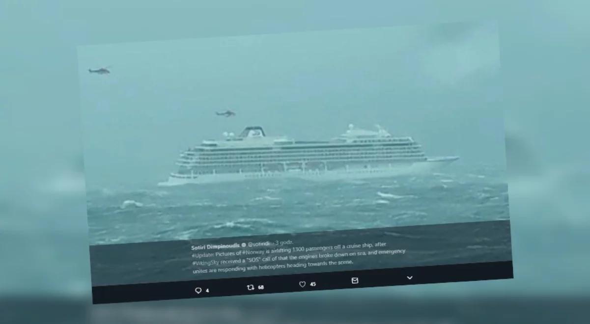 Norwegia: podjęto ewakuację 1300 pasażerów ze statku wycieczkowego