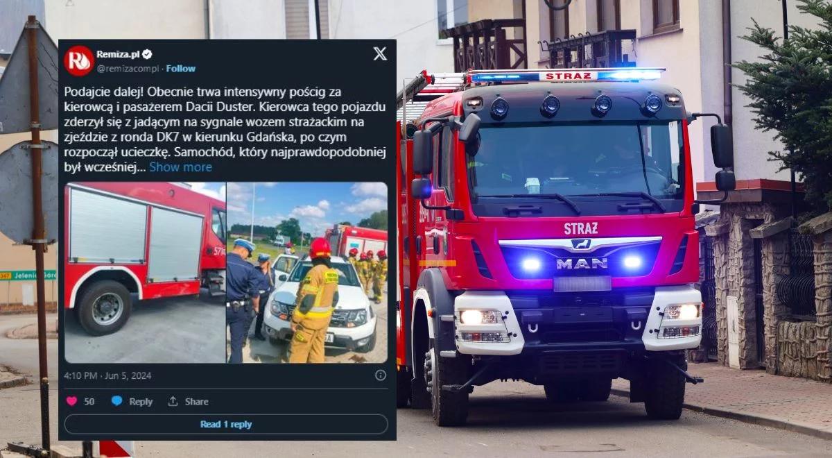 Uderzyli w wóz strażacki i uciekli. Nastolatkowie w rękach policji