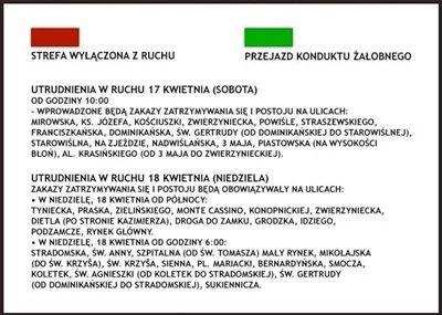 Uroczystości w Krakowie. Zobacz mapy