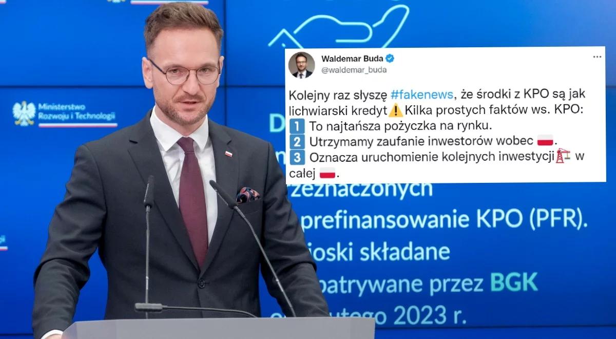 Waldemar Buda walczy z fake newsami nt. KPO. Przedstawił "kilka prostych faktów"