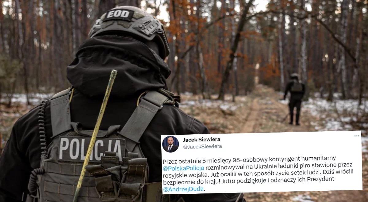 "Ocalili życie setek ludzi". Polscy policjanci wrócili z misji na Ukrainie