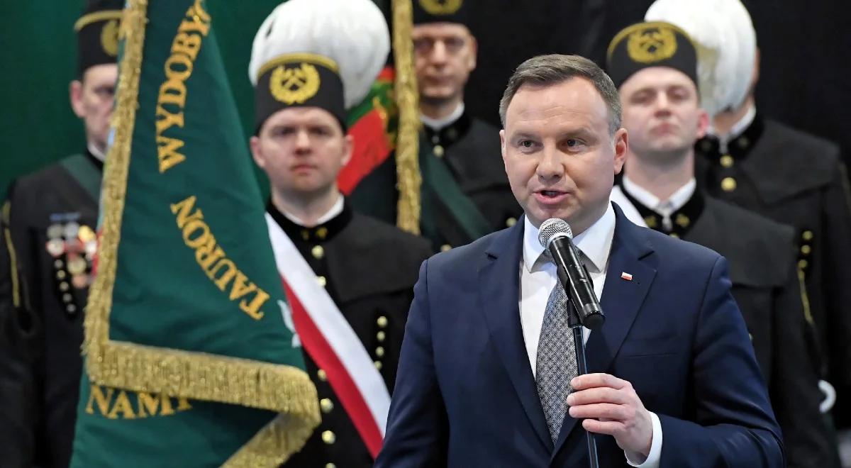 Prezydent złożył górnikom życzenia z okazji zbliżającej się Barbórki. "Potrzeba nam spokoju, jedności i solidarności"