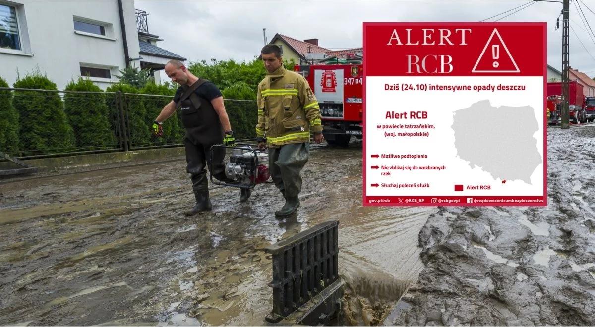 RCB wydało alert dla pow. tatrzańskiego. "Możliwe podtopienia"