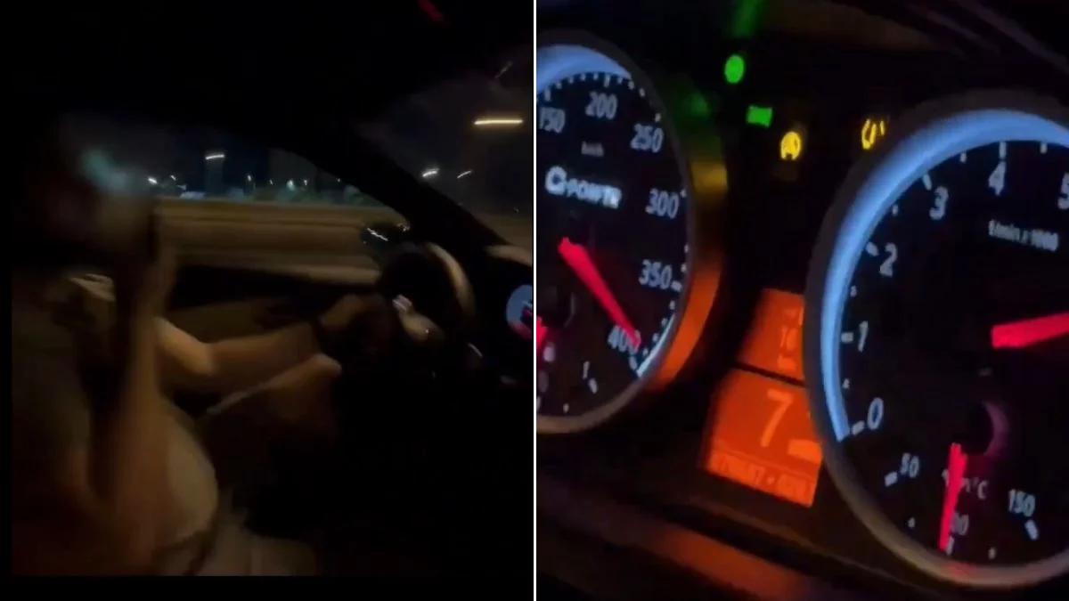 Trasa S79 na warszawskim Ursynowie. W ręku telefon, a na liczniku 390 km/h
