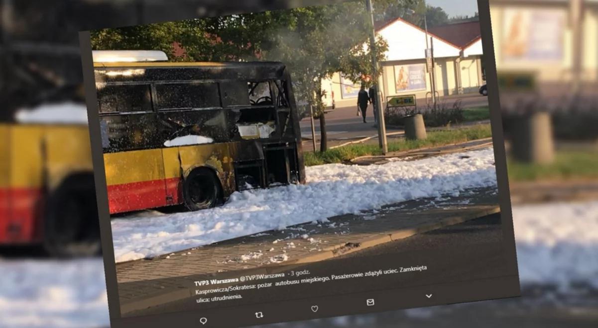 Warszawa: pożar autobusu, nie ma poszkodowanych