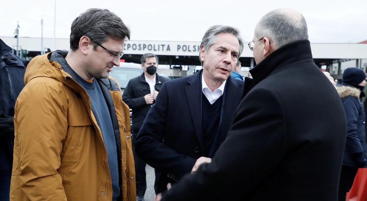 Zbigniew Rau i Antony Blinken spotkali się na granicy z szefem MSZ Ukrainy