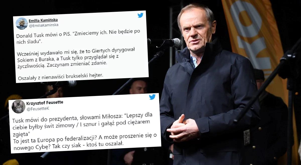 "Zemsta i nienawiść". Fala komentarzy po przemówieniu Tuska