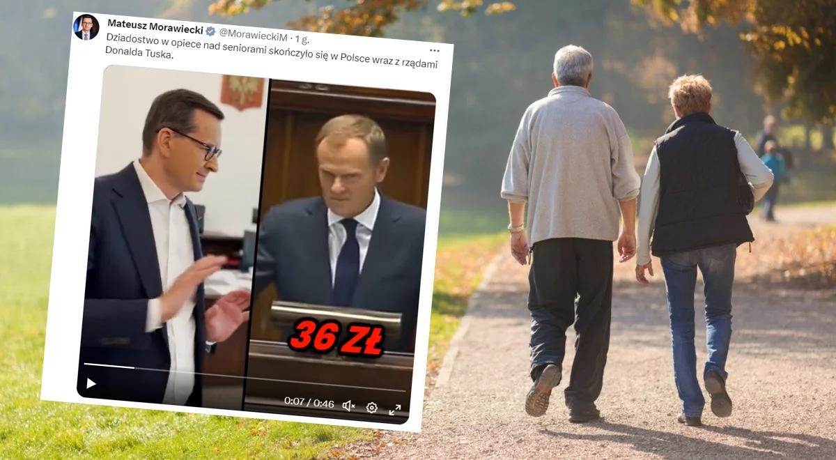 Rekordowa waloryzacja emerytur. Premier Morawiecki: za rządów Tuska świadczenia wzrosły o 36 zł