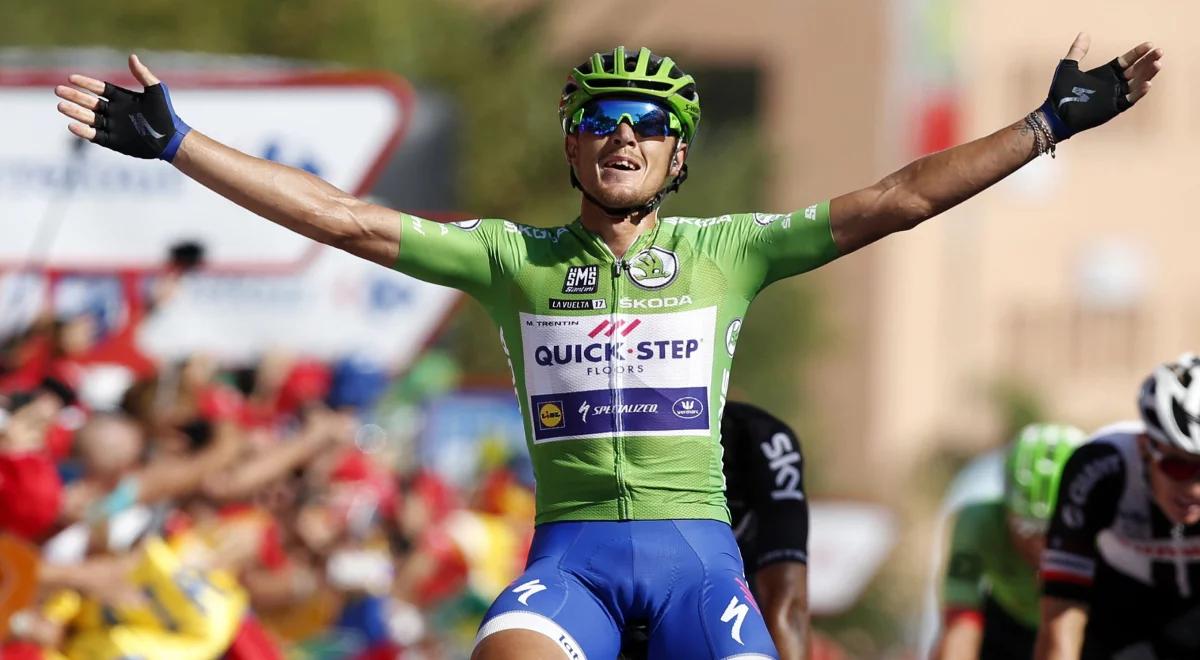 Vuelta Espana 2017: Matteo Trentin najszybszy w Tomares. Hiszpański hat-trick Włocha 