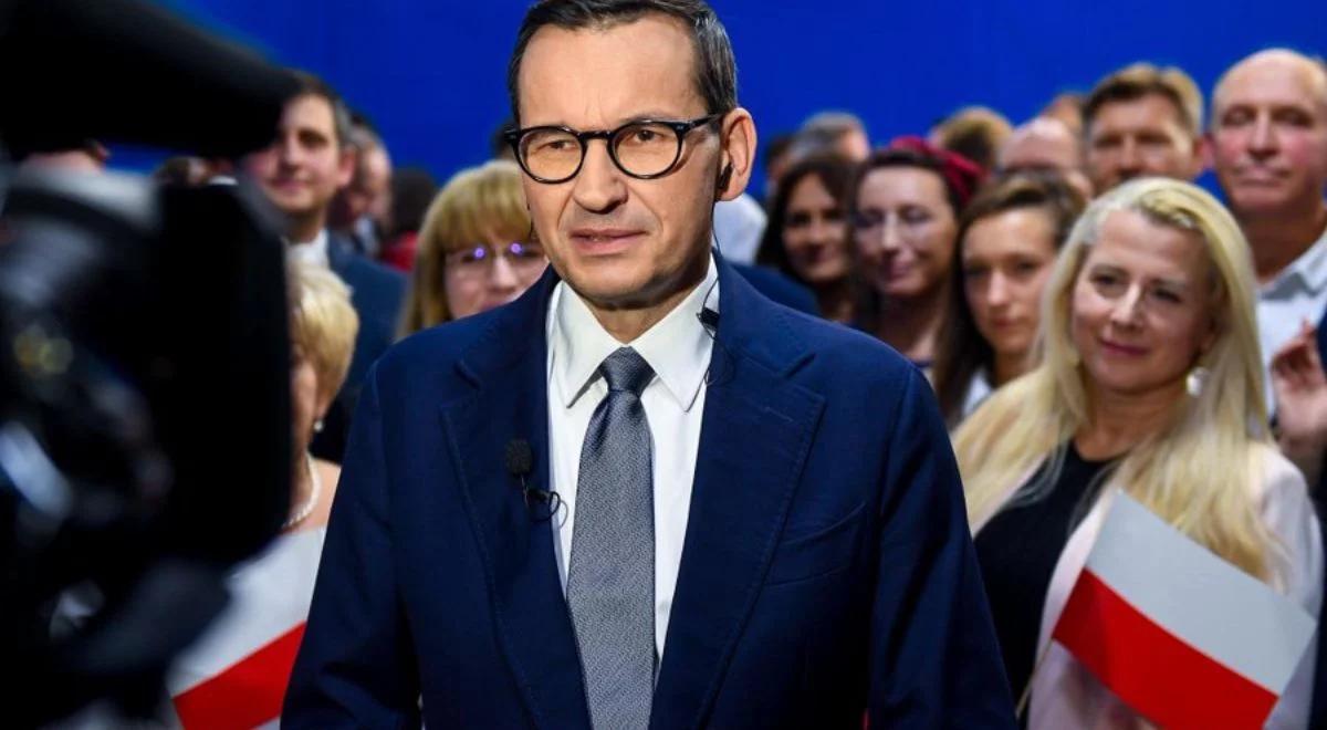 "To historyczne zwycięstwo". Premier Morawiecki komentuje sondażowe wyniki wyborów