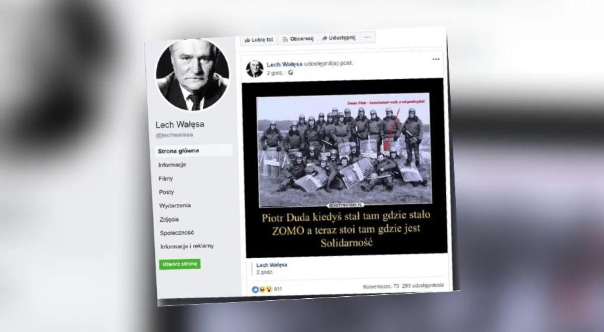 Wałęsa opublikował kontrowersyjną grafikę dot. Piotra Dudy. Szef "Solidarności" żąda przeprosin