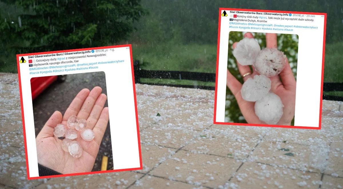 Superkomórki burzowe nad Polską. Biało od gradu. Są nagrania