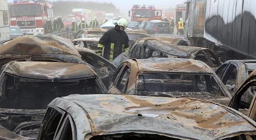 Karambol w Niemczech. Zderzyło się 50 samochodów, 10 osób nie żyje