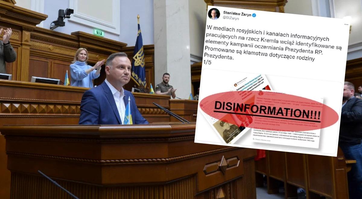 Kremlowska propaganda atakuje prezydenta Dudę. Żaryn: to element szerszej kampanii