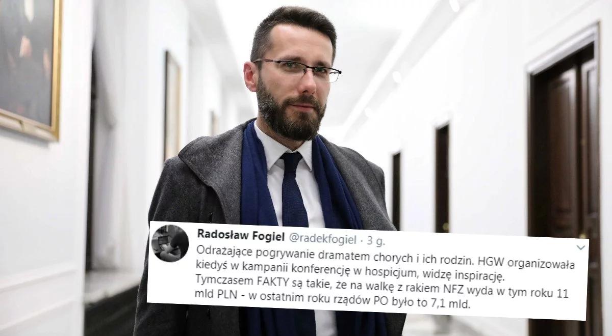 "W odrażający sposób pogrywają dramatem chorych i ich rodzin". Radosław Fogiel o politykach PO