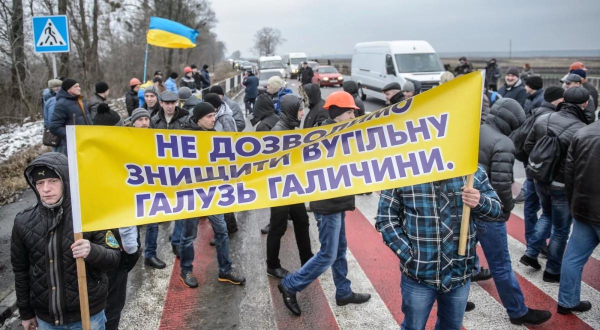 Ukraińscy górnicy zablokowali trasę do granicy z Polską
