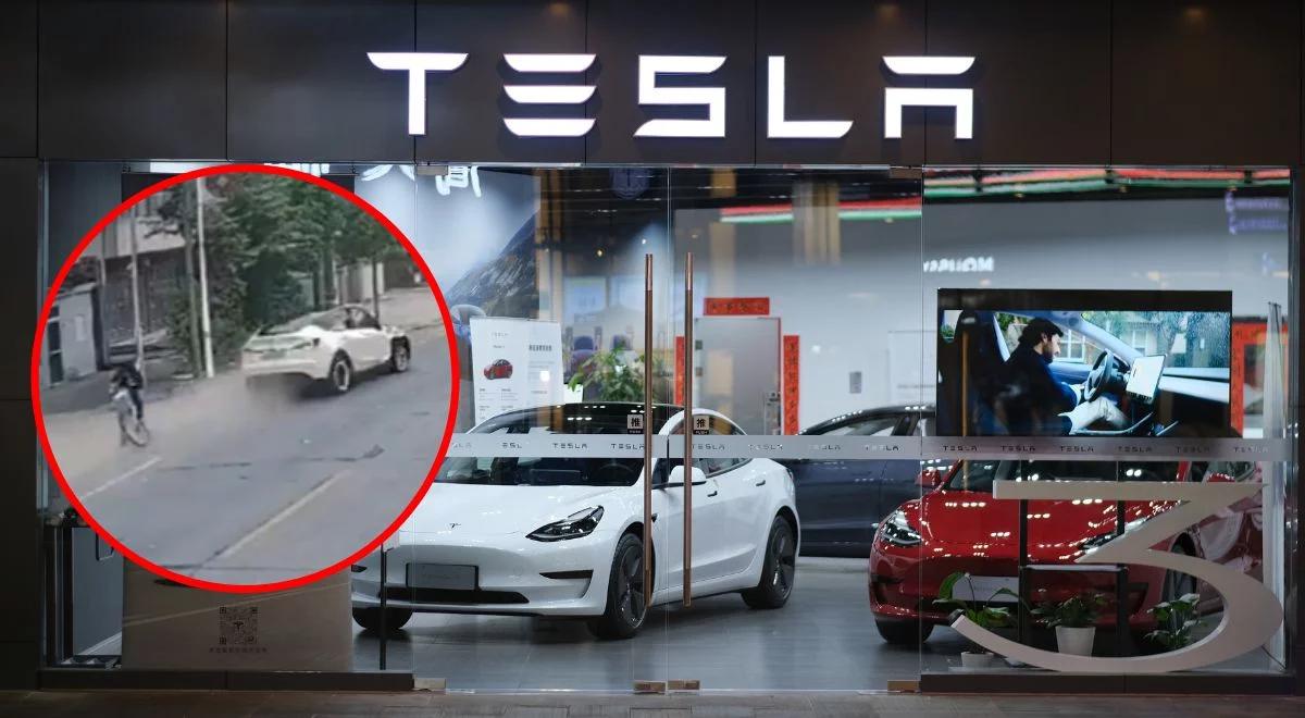 Tesla jechała przez miasto z wielką prędkością, zginęły dwie osoby. Wstrząsające nagranie