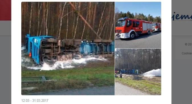 Wypadek pod Opolem: cysterna ze skroplonym tlenem wypadła na pobocze. Poważne utrudnienia na A4