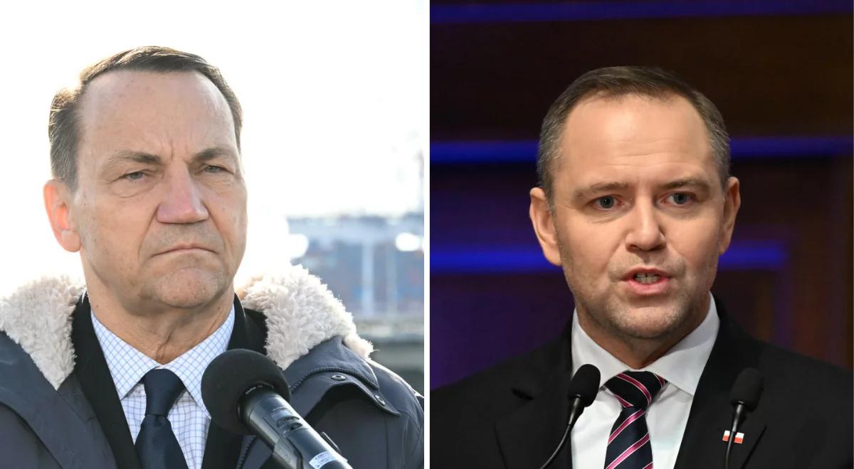 Nawrocki apeluje do ambasadorów. Dosadna odpowiedź Sikorskiego