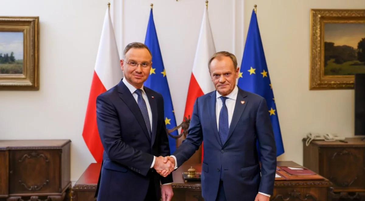 Pierwsze spotkanie prezydenta z nowym premierem. Andrzej Duda rozmawiał z Donaldem Tuskiem