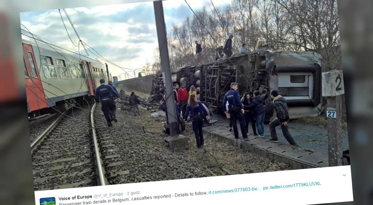 Wypadek pociągu w Belgii. Jest ofiara śmiertelna