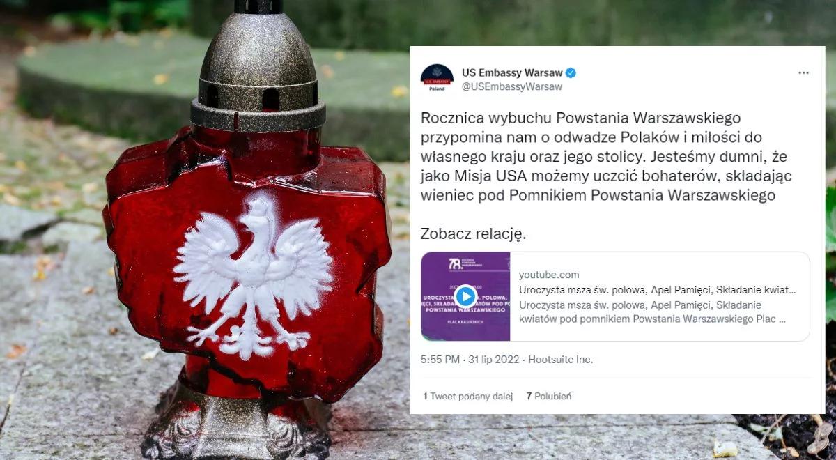 Ambasada USA: rocznica Powstania Warszawskiego przypomina o odwadze Polaków i miłości do własnego kraju