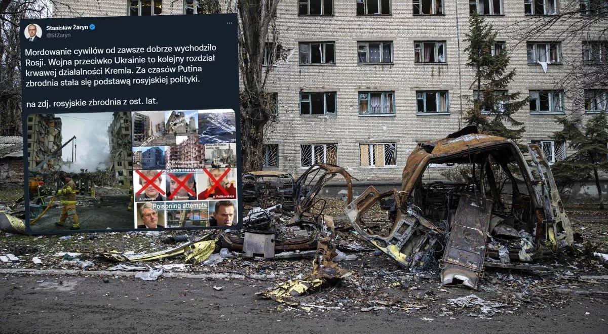 Zbrodnie na Ukrainie. Żaryn: mordowanie cywilów od zawsze dobrze Rosji wychodziło
