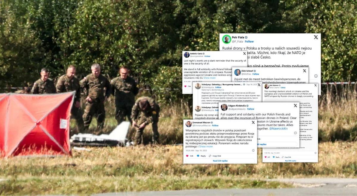 Świat reaguje na rosyjskie drony w Polsce. "Nieakceptowalne"
