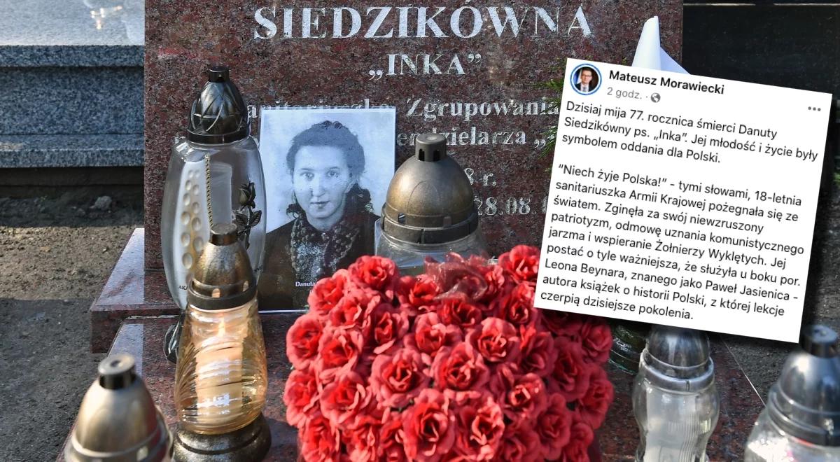 "Jej młodość i życie były symbolem oddania dla Polski". Premier wspomina Danutę Siedzikównę ps. Inka