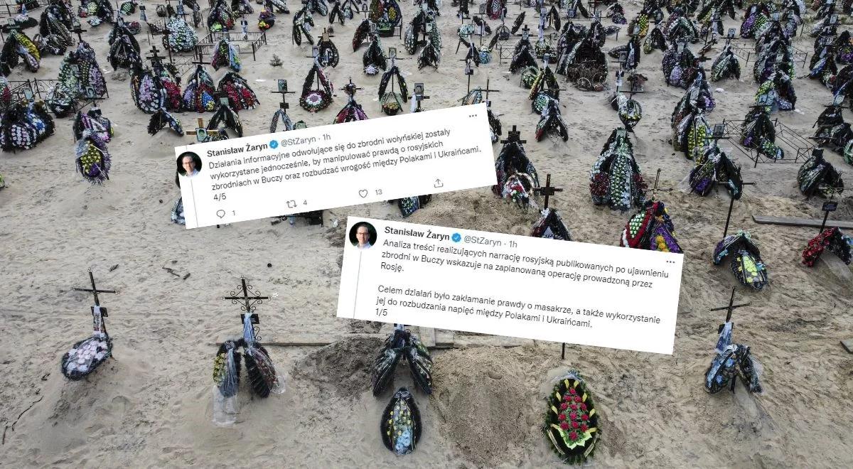 Zbrodnia w Buczy. Żaryn: narracja Rosji po jej ujawnieniu wskazuje na zaplanowaną operację Kremla