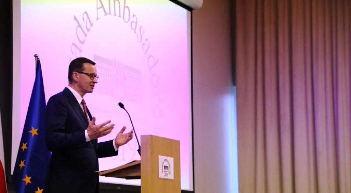 Premier do ambasadorów: dbamy o dobrą jakość naszych relacji w NATO i UE, nasza polityka jest skuteczna 