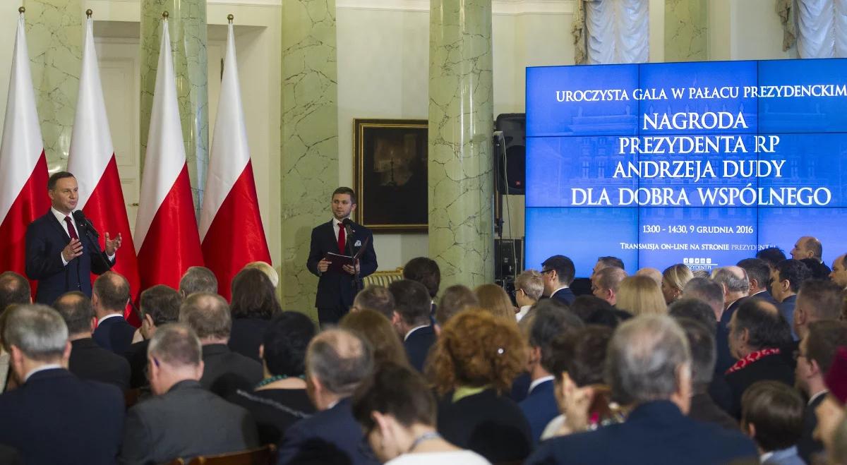 Prezydent wręczy nagrody "Dla Dobra Wspólnego”
