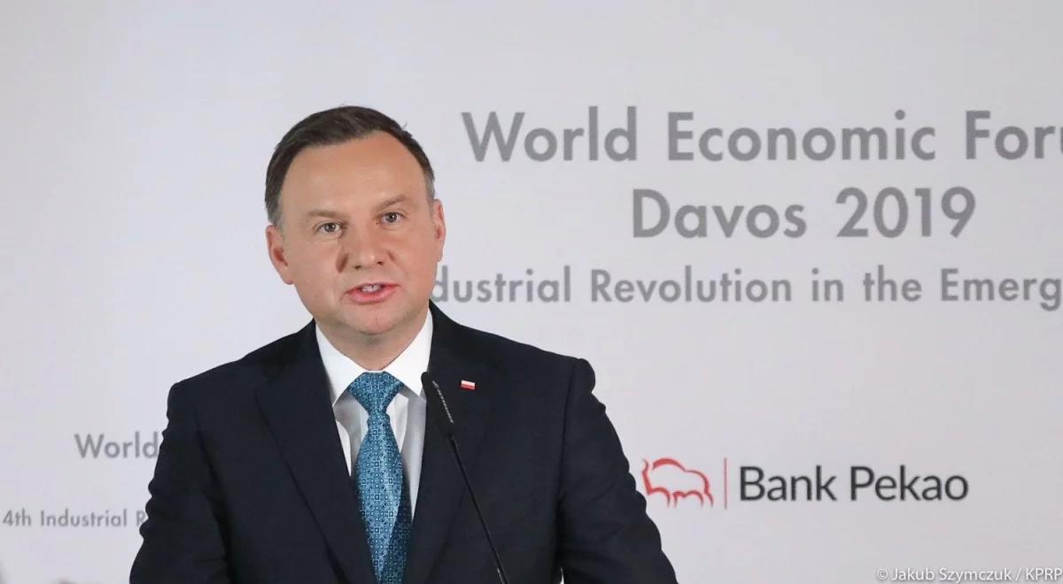 Prezydent: rozmawialiśmy w Davos m.in. o wpływie Polski na relacje USA i UE