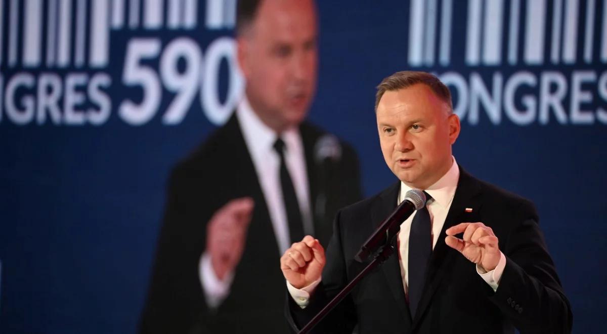 Andrzej Duda na Kongresie 590. Dziś Gala XX edycji Nagrody Gospodarczej Prezydenta RP