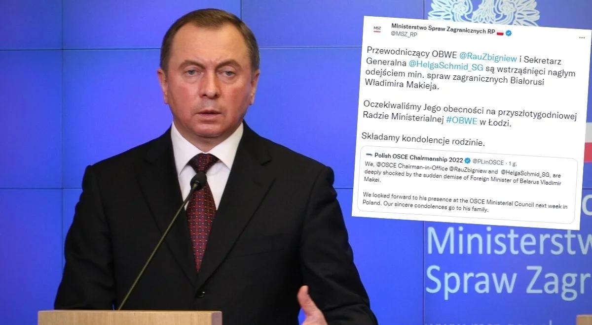 Liderzy OBWE: jesteśmy zszokowani nagłą śmiercią szefa MSZ Białorusi Uładzimira Makieja