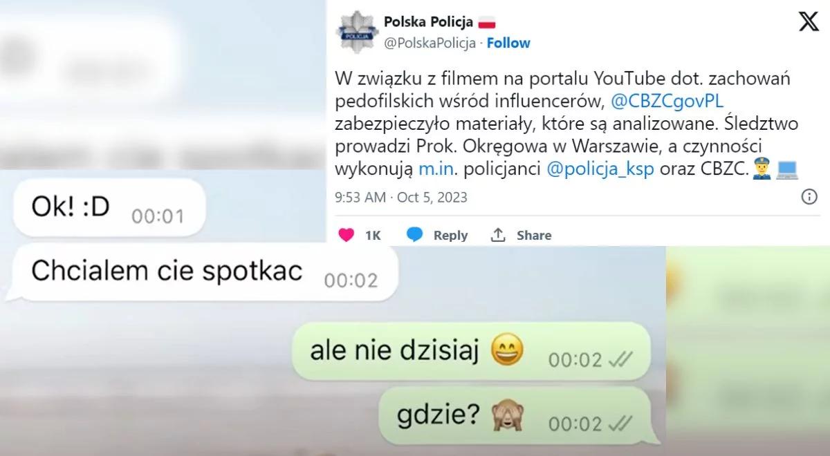 Afera pedofilska wśród youtuberów. KGP: funkcjonariusze zabezpieczyli materiały, które będą analizowane