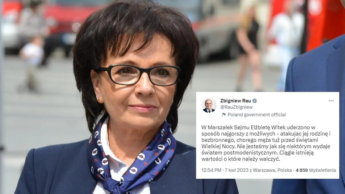 Medialny atak na Elżbietę Witek i jej rodzinę. Rau: istnieją wartości, o które należy walczyć