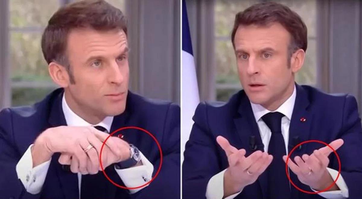 Macron schował ręce pod stołem i zdjął luksusowy zegarek. Mówił wtedy o podwyższeniu wieku emerytalnego. Fala oburzenia