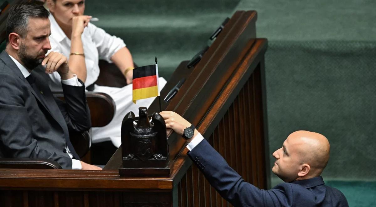 Awantura w Sejmie o migrantów i granice. Poseł PiS z niemiecką flagą